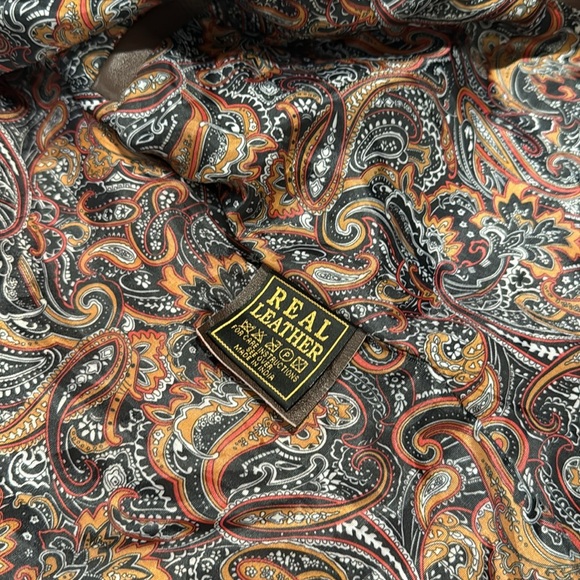 Lambskin woman Brown Leather Moto Jacket size M - Picture 15 of 16